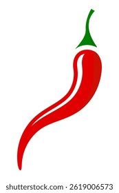 Red hot chili pepper icon on white background