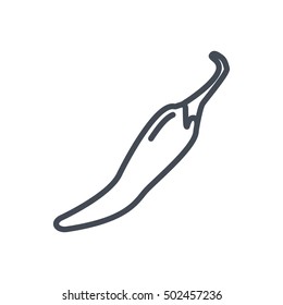 Red Hot Chili Pepper Icon food vegetables outlined