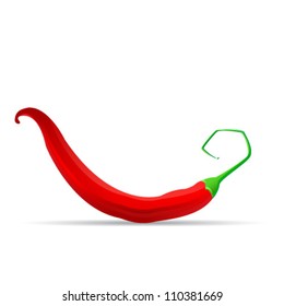 Red hot chili pepper isolated on white