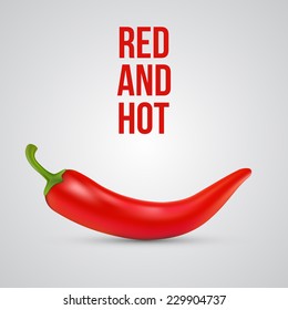 Red hot chili pepper isolated. Vector illustration