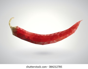 Red hot chili pepper, isolated on a white background, vector illustration