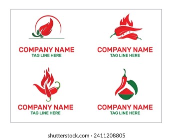 Red hot chili pepper logo design or vector fire with chili logo design, Spicy Pepper logo designs template