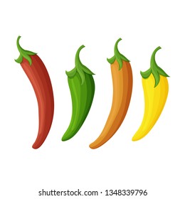 red hot chili pepper on white background