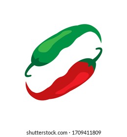 red hot chili pepper on white