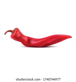 Red hot chili pepper on white background. Vector illustration.