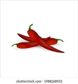 Red hot chili pepper on a white background. Vector image.
