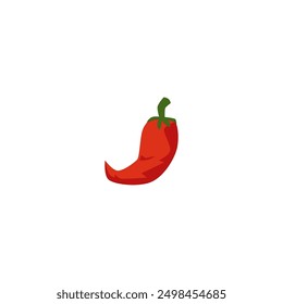 Red hot chili pepper pod flat vector illustration. Ripe spicy vegetable icon. Organic condiment ingredient. Natural cayenne pepper, farm plant food