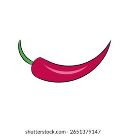 pimenta vermelha pimenta. Realista vegetal picante, ingrediente culinário mexicano para salsa. Isolado no fundo branco. Ilustração vetorial.