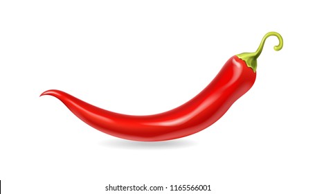 Red hot chili pepper realistic 3d illustration icon