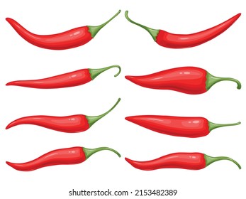 Set de pimienta chile rojo caliente. Cocina tradicional mexicana.