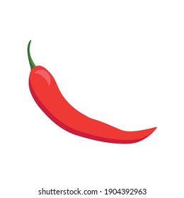 Roter scharfer Chilischoten. Gewürzter Bestandteil. Chili Logo. scharfe Chilischoten einzeln auf weißem Hintergrund. Natürliche gesunde Lebensmittel