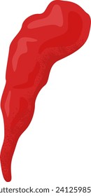 Red hot chili pepper with a textured surface. Spicy vegetable, ingredient for cooking. Culinary theme, food vector illustration.