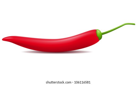 red hot chili pepper vector illustration isolated on white background