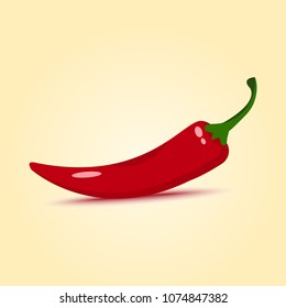 Red hot chili pepper. Vector illustration