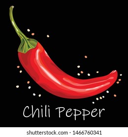 Red Hot Chili Pepper. Vector illustration.