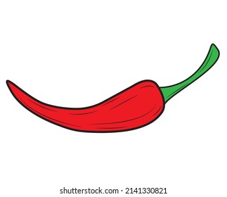 Red Hot Chili Pepper. Hot chili pepper vector icon.
