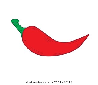 Red Hot Chili Pepper. Hot chili pepper vector icon.
