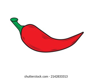 Red Hot Chili Pepper. Hot chili pepper vector icon.
