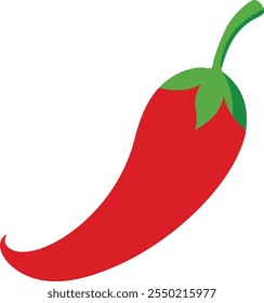 red hot chili pepper with white background 