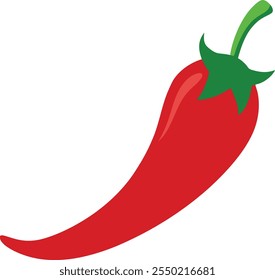 red hot chili pepper with white background 