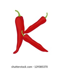 Red hot chili peppers alphabet on white