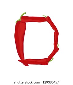 Red hot chili peppers alphabet on white