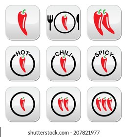 Red hot chili peppers buttons set