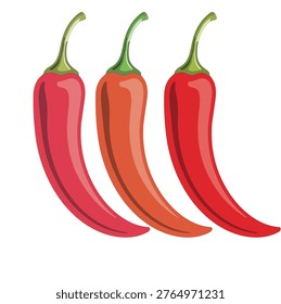 red hot chili peppers, chilli on white background, vector illustration of a chilli, chilli drawing