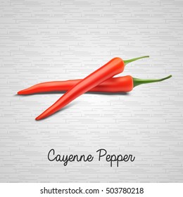 Red hot chili peppers on white background.Vector illustration