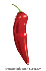 Red hot chili peppers on white background