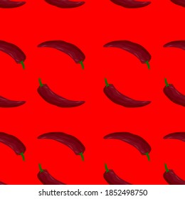 red hot chili peppers seamless pattern, vector illustration