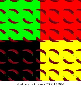 red hot chili peppers, seamless pattern, vector illustration