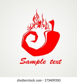 Red hot chili peppers. Vector Illustration 