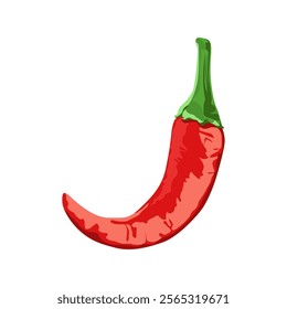 Red hot chili peppers Vector illustration Isolated on White Background.