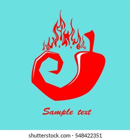 Red hot chili peppers. Vector Illustration