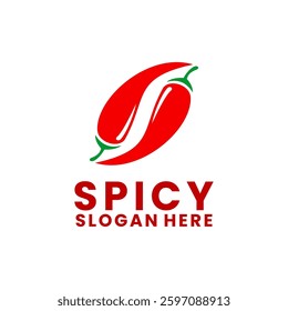 Red Hot Chili or spicy logo designs vector. Red Spicy Pepper logo design template