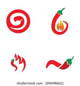 Red hot chili vector logo set design