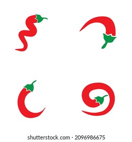 Red hot chili vector logo set design