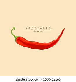 Red hot chilli pepper illustration