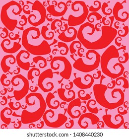 Red hot chilli pepper seamless pattern. Seamless Chili Pepper wallpaper. Vector Illustration