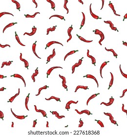 red hot chilli pepper seamless pattern