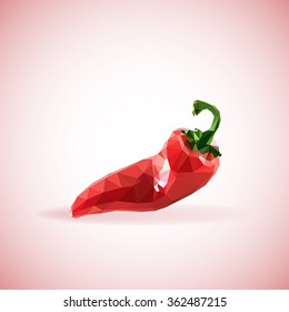 Red hot chilli pepper triangular vector illustration