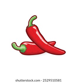 Red hot chilli vector art isolated on white background. Stock Illustration vector