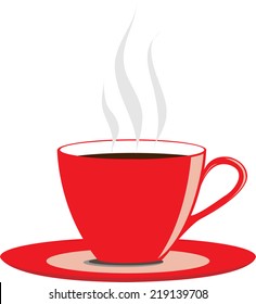 Red hot coffee cup