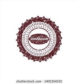 Red hot dog icon inside grunge seal
