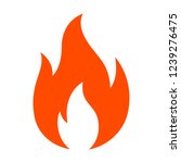 Red hot fire / flame heat or spicy food symbol flat vector icon for apps and websites