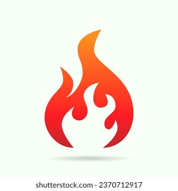 Red hot fire  flame heat or spicy food symbol flat vector icon for apps and websites