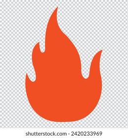 Calor de la llama del fuego rojo o símbolo de comida picante icono de vector plano para aplicaciones y sitios web
