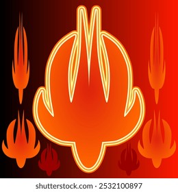 red hot fire icon vector graphic design