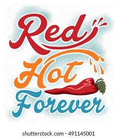  red hot forever.chili pepper.VECTOR EPS.